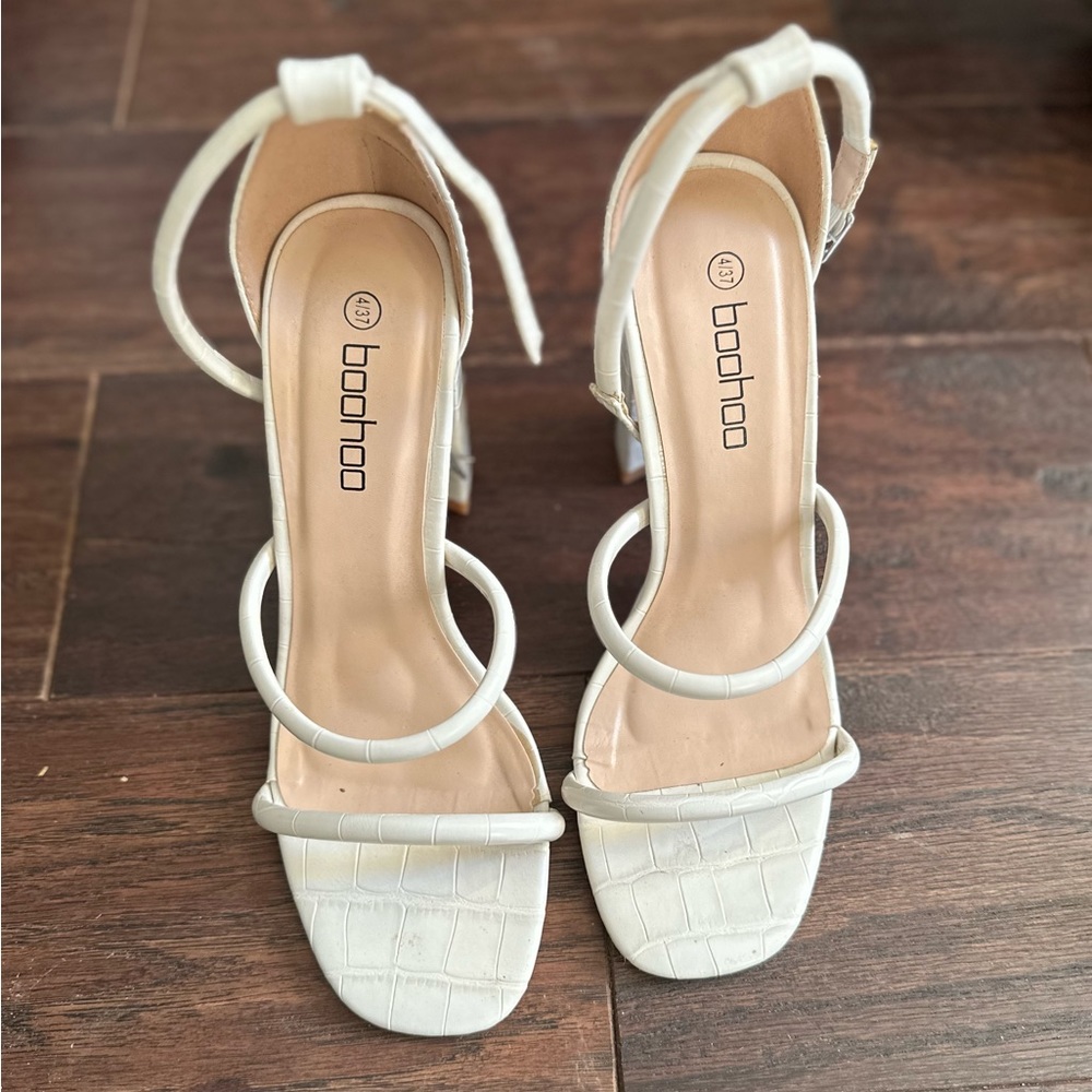 White heels. Worn once for a wedding